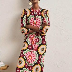 NWOT 6 Boden Linen Midi Kaftan Dress